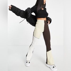 Top Shop Knitted Flare Patchwork Pants